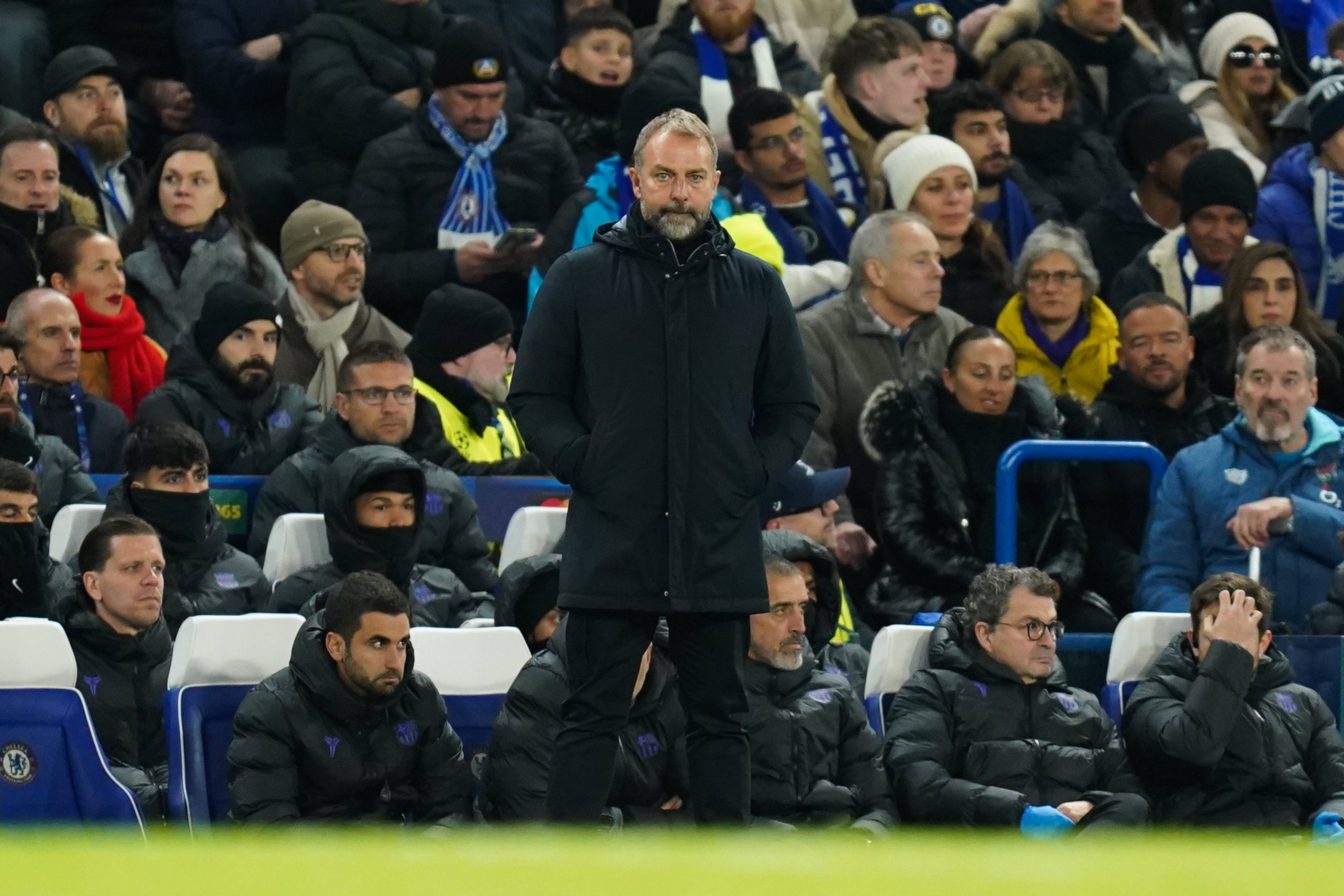 Chelsea v Barcelona, UEFA Champions League Hansi Flick, Manager of Barcelona during the Chelsea v FC Barcelona, Barca UEFA Champions League match at Stamford Bridge, London, England on 25 November 2025 Credit: Dylan Hepworth/Every Second Media Editorial use only. All images are copyright Every Second Media Limited. No images may be reproduced without prior permission. Copyright: xIMAGO/EveryxSecondxMediax ESM-1677-0050 DylanxHepworthx/xEveryxSecondxMediax
2025.11.25 Londyn
pilka nozna , Liga Mistrzow
Chelsea Londyn - FC Barcelona
Foto IMAGO/PressFocus

!!! POLAND ONLY !!!