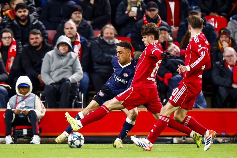 11/26/2025 - LIVERPOOL - (l-r) Sergino Dest of PSV Eindhoven, Milos Kerkez of Liverpool FC, Alexis Mac Allister of Liverpool FC during the Champions League match between Liverpool FC and PSV Eindhoven at Anfield Stadium on November 26, 2025, in Liverpool, United Kingdom. ANP SEM VAN DER WAL /ANP/Sipa USA
2025.11.26 Liverpool
pilka nozna liga mistrzow
FC Liverpool - PSV Eindhoven
Foto ANP/SIPA USA/PressFocus

!!! POLAND ONLY !!!