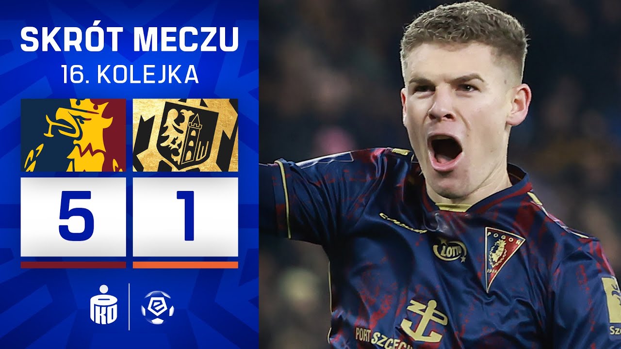 SKRÓT MECZU: Pogoń Szczecin 5:1 Zagłębie Lubin