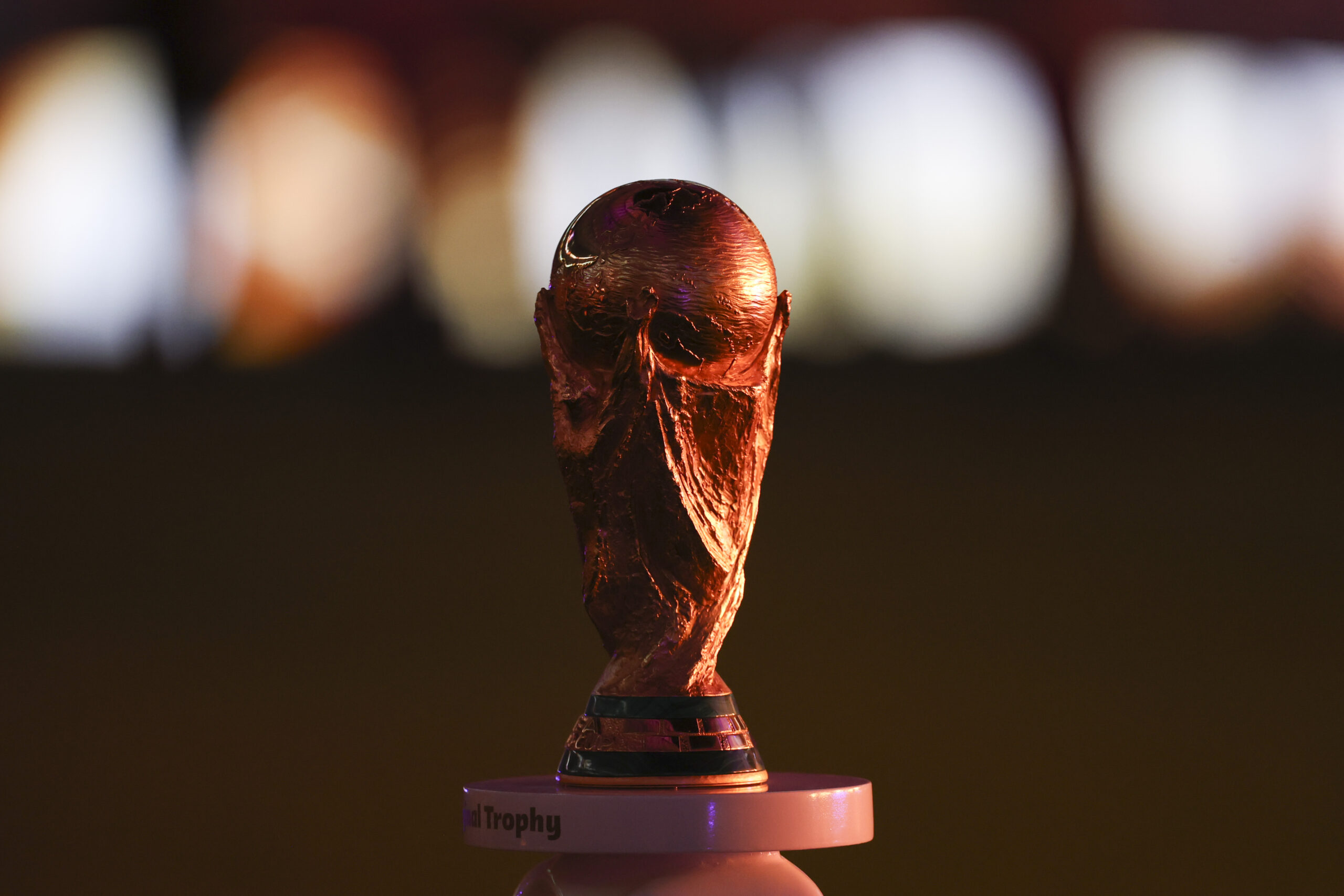 (221218) -- LUSAIER, Dec. 18, 2022 (Xinhua) -- The World Cup trophy is on display prior to the Final between Argentina and France at the 2022 FIFA World Cup at Lusail Stadium in Lusail, Qatar, Dec. 18, 2022. (Xinhua/Li Ming)

2022.12.18 Lusaier
pilka nozna Mistrzostwa Swiata Katar 2022
Argentyna - Francja
Foto Li Ming/Xinhua/PressFocus

!!! POLAND ONLY !!!