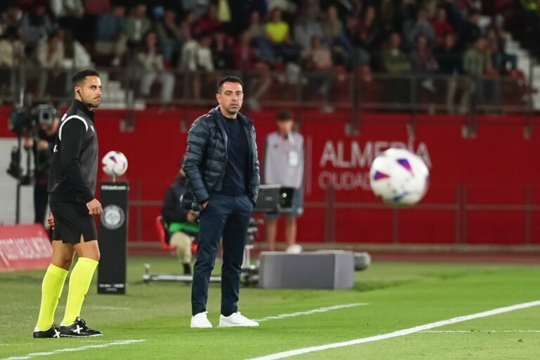 Spain La Liga soccer match Almeria vs FC Barcelona at Power Horse Stadium in almeria. 16 May 2024
Xavi Hernandez

(Photo by Cordon Press/Sipa USA)
2024.05.16 Almeria
pilka nozna liga hiszpanska
UD Almeria - FC Barcelona
Foto Cordon Press/SIPA USA/PressFocus

!!! POLAND ONLY !!!