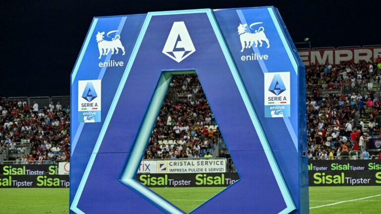 Logo Serie A Enilive  during  Cagliari Calcio vs AS Roma, Italian soccer Serie A match in Cagliari, Italy, August 18 2024 (Photo by Luigi Canu/IPA Sport / ipa-agenc/IPA/Sipa USA)
2024.08.18 Cagliari
pilka nozna liga wloska
Cagliari Calcio - AS Roma
Foto IPA/SIPA USA/PressFocus

!!! POLAND ONLY !!!