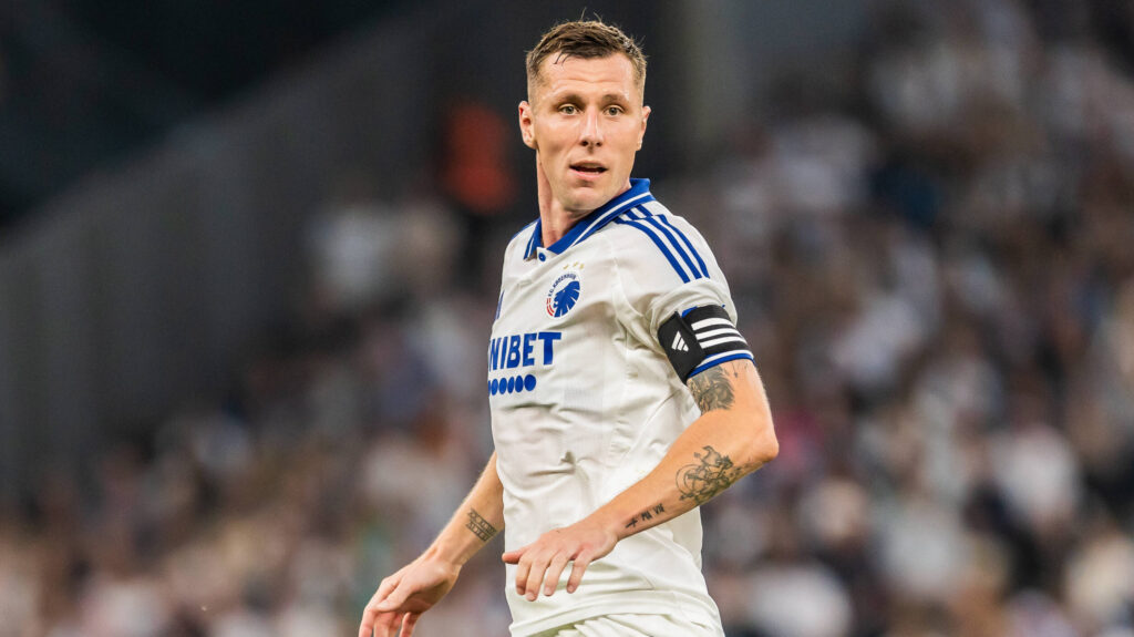 FC Copenhagen v Malmo FF, UEFA Champions League qualification, Copenhagen, Denmark Copenhagen, Denmark. 12th, August 2025. Lukas Lerager of FC Copenhagen seen during the UEFA Champions League qualification match between FC Copenhagen and Malmo FF at Parken in Copenhagen. Denmark, Copenhagen PUBLICATIONxNOTxINxDENxNORxFINxBEL Copyright: xGonzalesxPhoto/DejanxObretkovicx
2025.08.12 Kopenhaga
pilka nozna , Liga Mistrzow
FC Kopenhaga - Malmoe FF
Foto IMAGO/PressFocus

!!! POLAND ONLY !!!