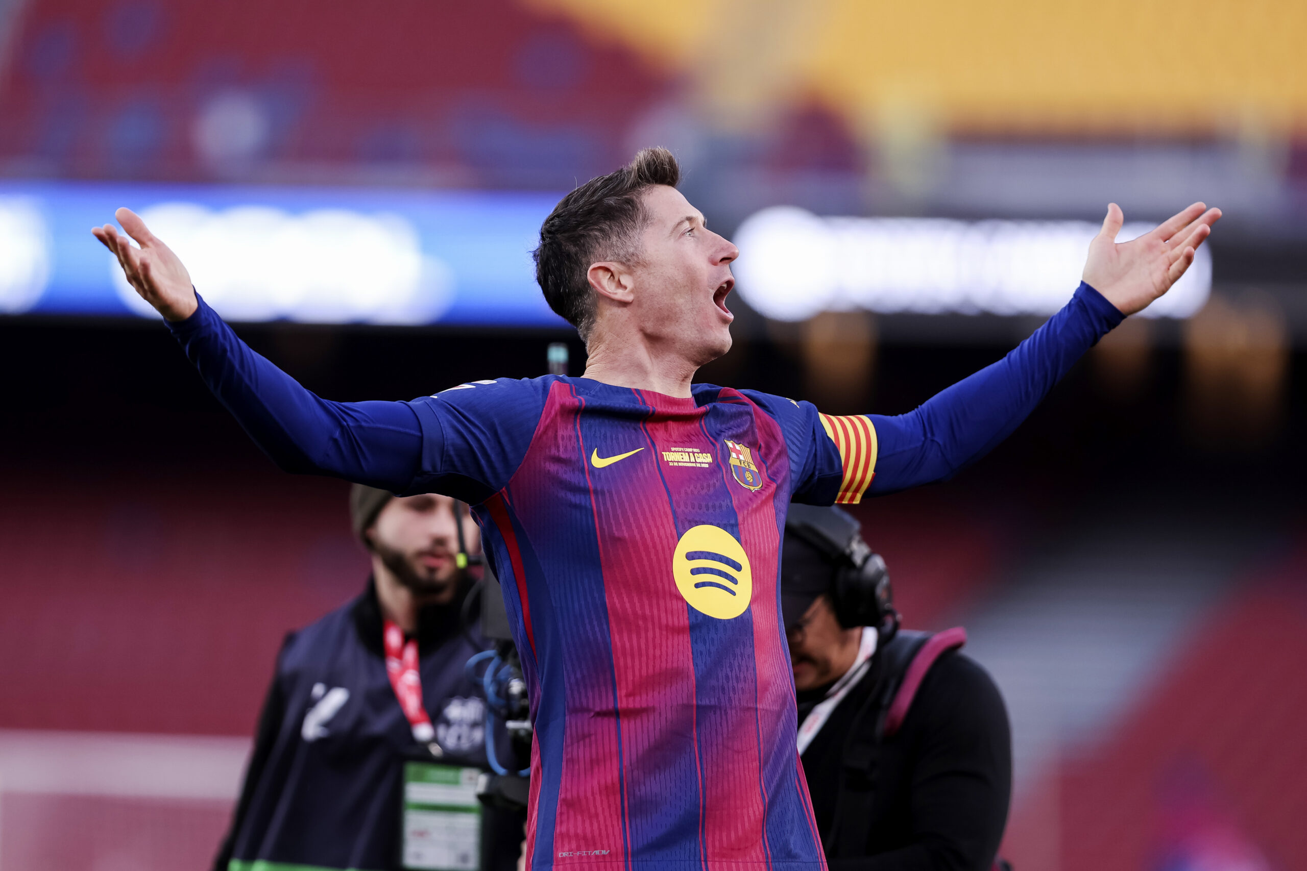 Robert Lewandowski of FC Barcelona celebrates a goal during the Spanish championship LaLiga football match between FC Barcelona and Athletic Club on 22 November 2025 at Camp Nou stadium in Barcelona, Spain (Photo by /Sipa USA)
2025.11.22 Barcelona
pilka nozna , liga hiszpanska
FC Barcelona - Athletic Bilbao
Foto IPA/SIPA USA/PressFocus

!!! POLAND ONLY !!!