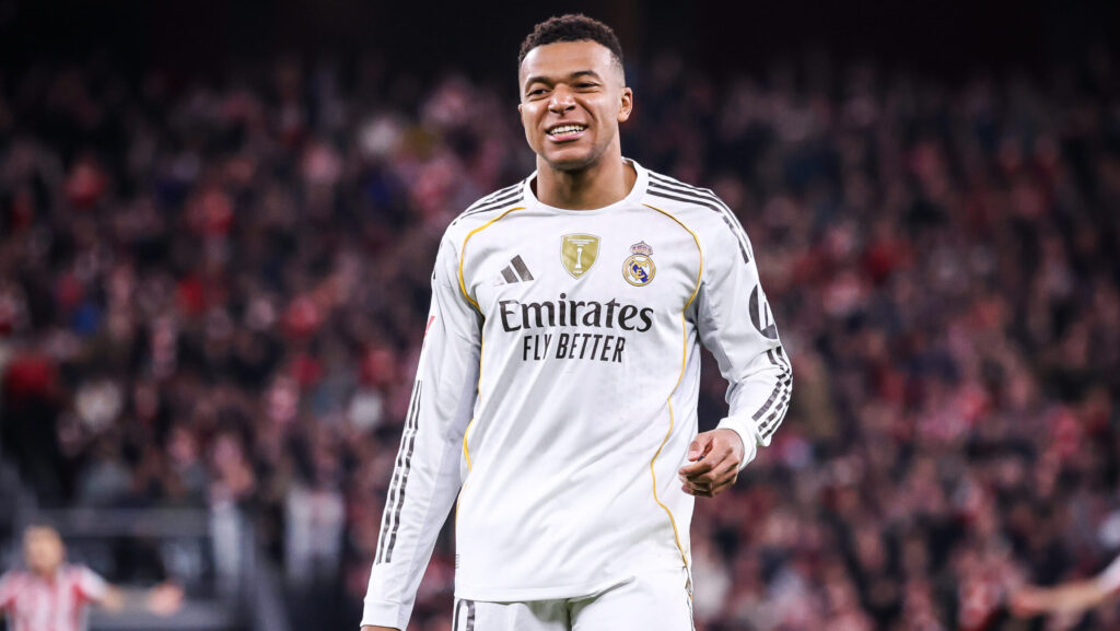 Kylian MBAPPE of Real Madrid during the Spanish championship LaLiga football match between Athletic Club and Real Madrid CF on 3 December 2025 at San Mames in Bilbao, Spain (Photo by /Sipa USA)
2025.12.03 Bilbao
pilka nozna liga hiszpanska
Athletic Bilbao - Real Madryt
Foto IPA/SIPA USA/PressFocus

!!! POLAND ONLY !!!