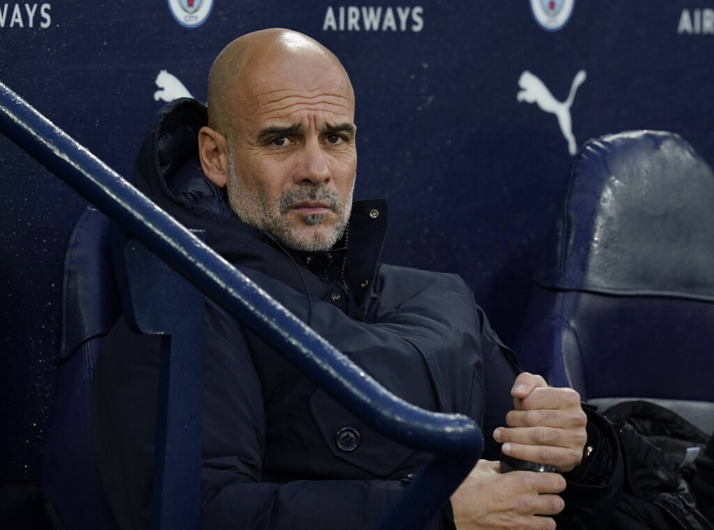 Manchester, England, 6th December 2025. Pep Guardiola coach of Manchester City during the Manchester City vs Sunderland Premier League match at the Etihad Stadium, Manchester. Picture credit should read: Andrew Yates / Sportimage EDITORIAL USE ONLY. No use with unauthorised audio, video, data, fixture lists, club/league logos or live services. Online in-match use limited to 120 images, no video emulation. No use in betting, games or single club/league/player publications. SPI_105_AY_Man_City_Sunderland SPI-4351-0108
2025.12.06 Manchester
pilka nozna , liga angielska
Manchester City - Sunderland
Foto IMAGO/PressFocus

!!! POLAND ONLY !!!