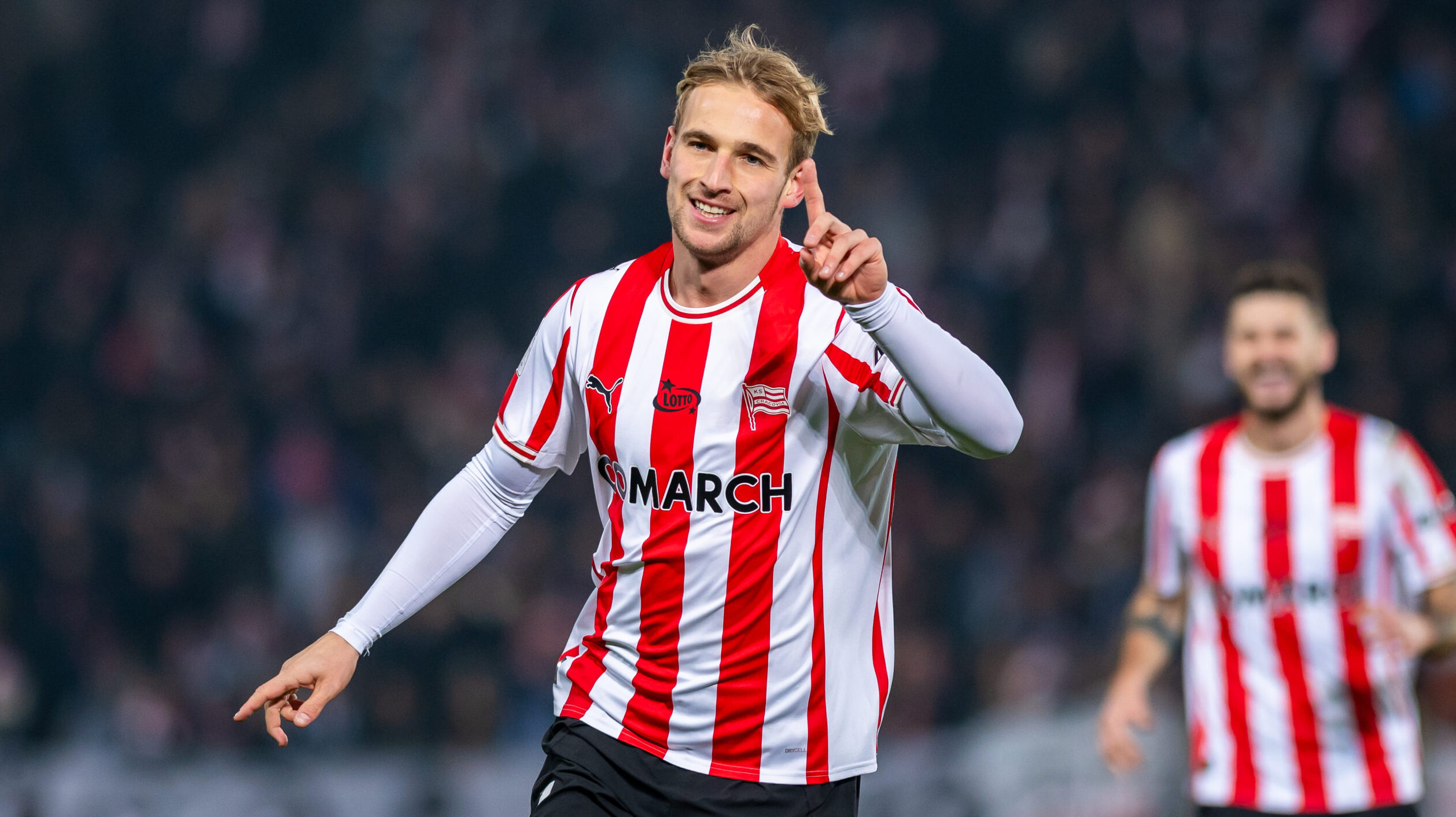 2025.12.07 Krakow
pilka nozna PKO Ekstraklasa sezon 2025/2026
Cracovia Krakow - Lech Poznan
N/z Mateusz Praszelik Cracovia cieszynka gol bramka radosc
Foto Gleb Soboliev / PressFocus

2025.12.07 Krakow
Football - Polish Ekstraklasa First division season 2025/2026
Cracovia Krakow - Lech Poznan
Mateusz Praszelik Cracovia cieszynka gol bramka radosc
Credit: Gleb Soboliev / PressFocus