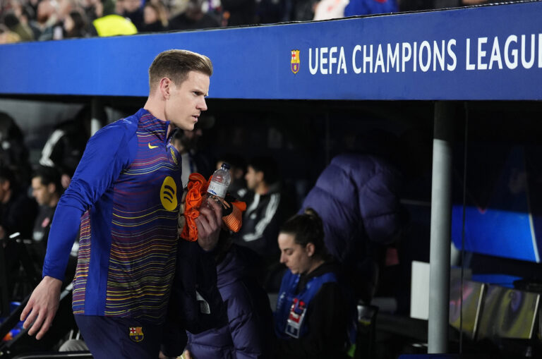 09.12.2025, xslx, Fussball UEFA Champions League, FC Barcelona, Barca - Eintracht Frankfurt v.l. Marc Andre ter Stegen FC Barcelona Barcelona *** 09 12 2025, xslx, Football UEFA Champions League, FC Barcelona Eintracht Frankfurt v l Marc Andre ter Stegen FC Barcelona Barcelona
2025.12.09 Barcelona
pilka nozna , liga mistrzow
FC Barcelona - Eintracht Frankfurt
Foto IMAGO/PressFocus

!!! POLAND ONLY !!!