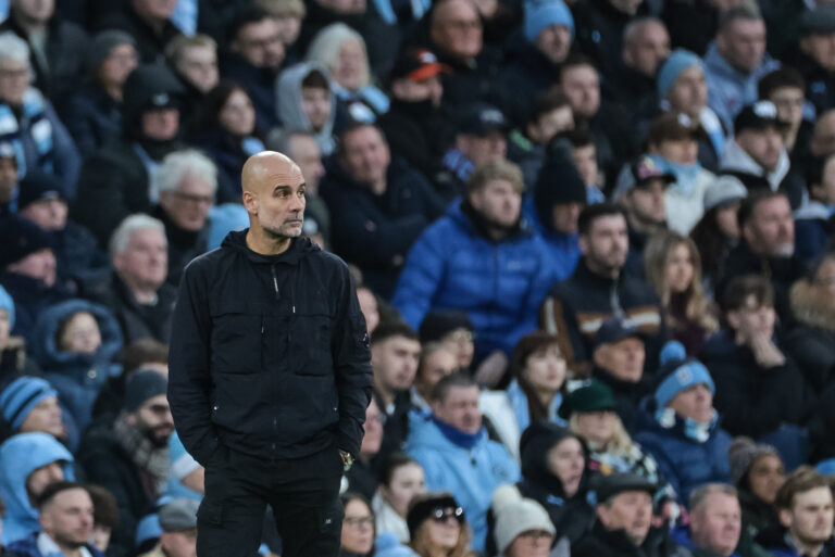Pep Guardiola manager of Manchester City looks on during the Premier League match Manchester City vs West Ham United at Etihad Stadium, Manchester, United Kingdom, 20th December 2025

(Photo by Mark Cosgrove/News Images)

*** GER AUT SUI OUT *** in Manchester, United Kingdom on 12/20/2025. (Photo by Mark Cosgrove/News Images/Sipa USA)
2025.12.20 Manchester
pilka nozna liga angielska
Manchester City - West Ham United
Foto News Images/SIPA USA/PressFocus

!!! POLAND ONLY !!!