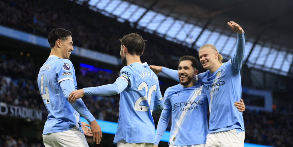 Manchester City v West Ham United Premier League 20/12/2025. Tijjani Reijnders 4 of Manchester City celebrates scoring to make it 2-0 during the Premier League match between Manchester City and West Ham United at the Etihad Stadium, Manchester, England on 20 December 2025. Manchester Etihad Stadium Manchester England Editorial use only DataCo restrictions apply See www.football-dataco.com , Copyright: xConorxMolloyx PSI-23451-0027
2025.12.20 Manchester
pilka nozna liga angielska
Manchester City - West Ham United
Foto IMAGO/PressFocus

!!! POLAND ONLY !!!