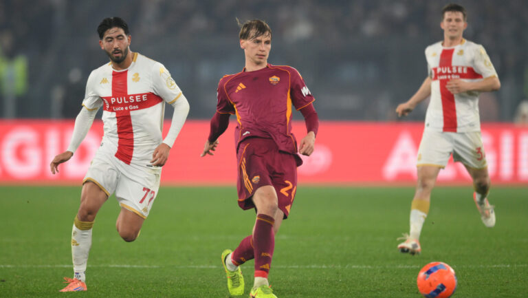 Jan Ziolkowski of AS Roma during the match of 17th day of the Serie A Championship between A.S.Roma and Genoa CFC at the Olimpico Stadium on Dec 29, 2025 in Rome, Italy.  during  AS Roma vs Genoa CFC, Italian soccer Serie A match in Roma, Italy, December 29 2025 (Photo by Roberto Ramaccia/IPA Sport / ipa-agency.net/IPA/Sipa USA)
2025.12.29 Rzym
pilka nozna liga wloska
AS Roma - Genoa CFC
Foto IPA/SIPA USA/PressFocus

!!! POLAND ONLY !!!