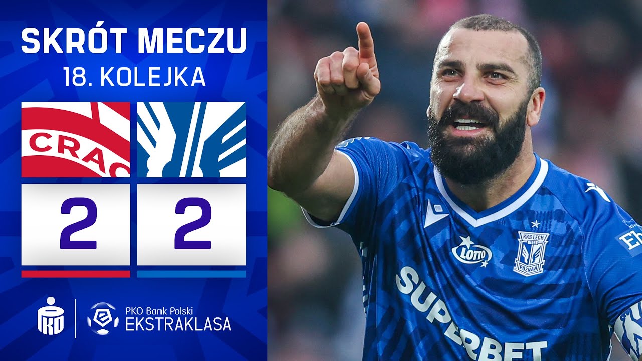 SKRÓT MECZU: Cracovia 2:2 Lech Poznań