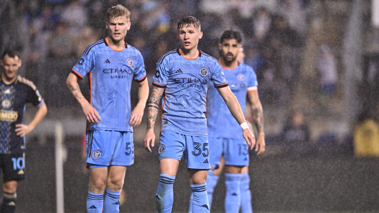 May 15, 2024; Philadelphia, Pennsylvania, USA; New York City FC defender Mitja Ilenic (35) looks on against the Philadelphia Union in the first half at Subaru Park. Mandatory Credit: Kyle Ross-USA TODAY Sports/Sipa USA
2024.05.15 Philadelphia
pilka nozna amerykanska liga MLS
MLS: New York City FC at Philadelphia Union
Foto Kyle Ross-USA TODAY Sports/SIPA USA/PressFocus

!!! POLAND ONLY !!!