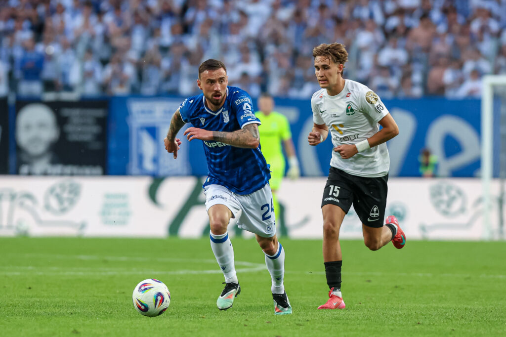 2025.07.22 Poznan
Pilka nozna Liga Mistrzow kwalifikacje II runda sezon 2025/2026
Lech Poznan - Breidablik
N/z Filip Jagiello Agust Orri Thorsteinsson
Foto Pawel Jaskolka / PressFocus

2025.07.22 Poznan
Football UEFA Champions League Second qualifying round season 2024/2025
Lech Poznan - Breidablik
Credit: Pawel Jaskolka / PressFocus