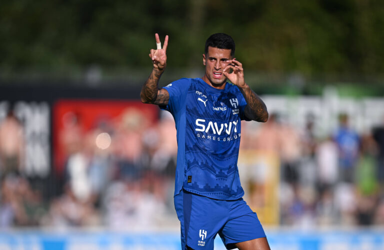 Fussball Testspiel International / 3. Liga. 2025/2026 Al - Hilal SFC - SV Waldhof Mannheim JUBEL Al - Hilal SFC Torschuetze zum 2-1 Joao Cancelo *** Football Test Match International 3 League 2025 2026 Al Hilal SFC SV Waldhof Mannheim JUBEL Al Hilal SFC Goalscorer for 2 1 Joao Cancelo
2025.08.14 Balingen
pilka nozna sparing mecz towarzyski
Al Hilal SFC - Waldhof Mannheim
Foto IMAGO/PressFocus

!!! POLAND ONLY !!!