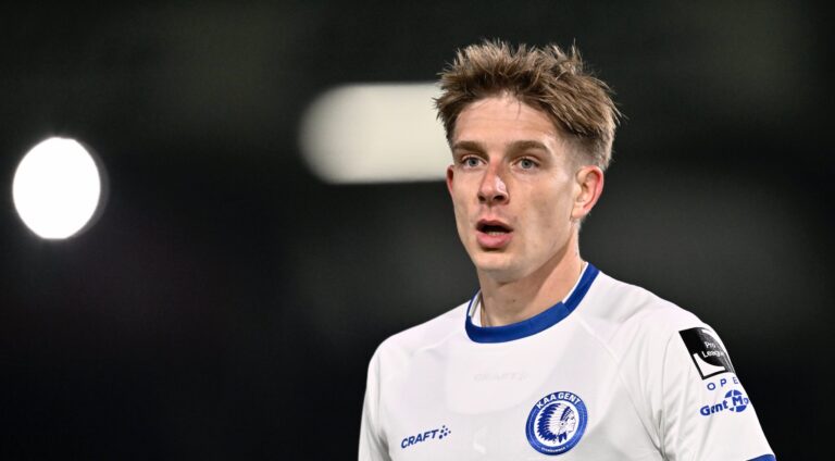 Gent's Michal Skoras pictured during a soccer match between KVC Westerlo and KAA Gent, Saturday 22 November 2025 in Westerlo, on day 15 of the 2025-2026 'Jupiler Pro League' first division of the Belgian championship. BELGA PHOTO JOHAN EYCKENS (Photo by Johan Eyckens/Belga/Sipa USA)
2025.11.22 Westerlo
pilka nozna liga belgijska
KVC Westerlo - KAA Gent
Foto Belga/SIPA USA/PressFocus

!!! POLAND ONLY !!!