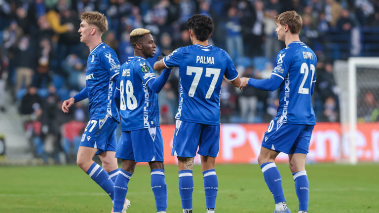 2025.11.27 Poznan
Pilka nozna UEFA Liga Konferencji Faza Ligowa
Lech Poznan - FC Lausanne Sport
N/z Taofeek Ismaheel gol radosc bramka
Foto Pawel Jaskolka / PressFocus

2025.11.27 Poznan
Football UEFA Conference League Lech Poznan - FC Lausanne-Sport
Credit: Pawel Jaskolka / PressFocus