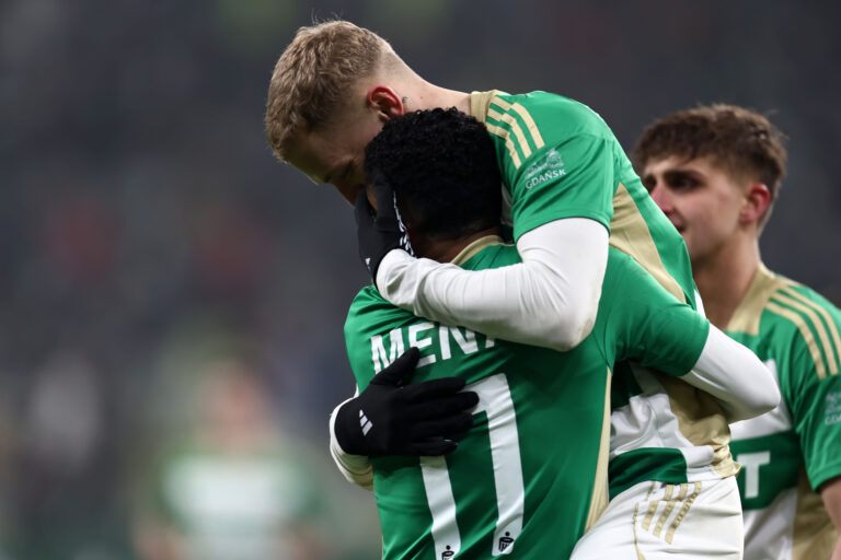 2025.11.29 Gdansk Pilka nozna PKO BP Ekstraklasa sezon 2025/2026 Lechia Gdansk - Termalica Bruk-Bet Nieciecza N/z Camilo Mena Tomas Bobcek gol bramka radosc Foto Piotr Matusewicz / PressFocus

2025.11.29 Gdansk
Football Polish PKO BP Ekstraklasa season 2025/2026 
Lechia Gdansk - Termalica Bruk-Bet Nieciecza 
Camilo Mena Tomas Bobcek gol bramka radosc 
Credit: Piotr Matusewicz / PressFocus