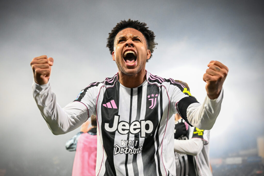 WESTON MCKENNIE (Juventus Fc) celebrating  during  Bologna FC vs US Sassuolo, Italian soccer Serie A match in Bologna, Italy, December 28 2025 (Photo by Gianluca Ricci/IPA Sport / ipa-agency.net/IPA/Sipa USA)
2025.12.28 Bolonia
pilka nozna liga wloska
Bologna FC - US Sassuolo Calcio
Foto IPA/SIPA USA/PressFocus

!!! POLAND ONLY !!!