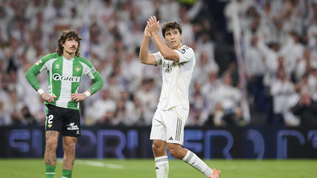 Real Madrid v Real Betis - LaLiga EA Sports MADRID, SPAIN - JANUARY 4: Gonzalo Garcia of Real Madrid looks on during to the LaLiga EA Sports match between Real Madrid and Real Betis at Santiago Bernabeu Stadium on January 4, 2026 in Madrid, Spain. Photo by Francisco Macia/Photo Players Images/Magara Press Madrid Estadio Santiago Bernabeu Spain Copyright: xFranciscoxMaciax
2026.01.04 Madryt
pilka nozna , liga hiszpanska
Real Madryt - Real Betis Sewilla
Foto IMAGO/PressFocus

!!! POLAND ONLY !!!