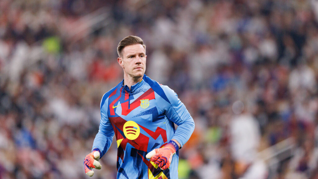 Marc Andre Ter Stegen seen during Spanish Supercup Final game between teams of FC Barcelona, Barca and Real Madrid Maciej Rogowski/Ball Raw Images Jeddah King Abdullah Sports City Saudi Arabia Copyright: xMaciejxRogowskix maciejrogowski_barcelona_realmadrid_2526-027
2026.01.11 Dzedda
pilka nozna Superpuchar Hiszpanii
FC Barcelona - Real Madryt
Foto IMAGO/PressFocus

!!! POLAND ONLY !!!
