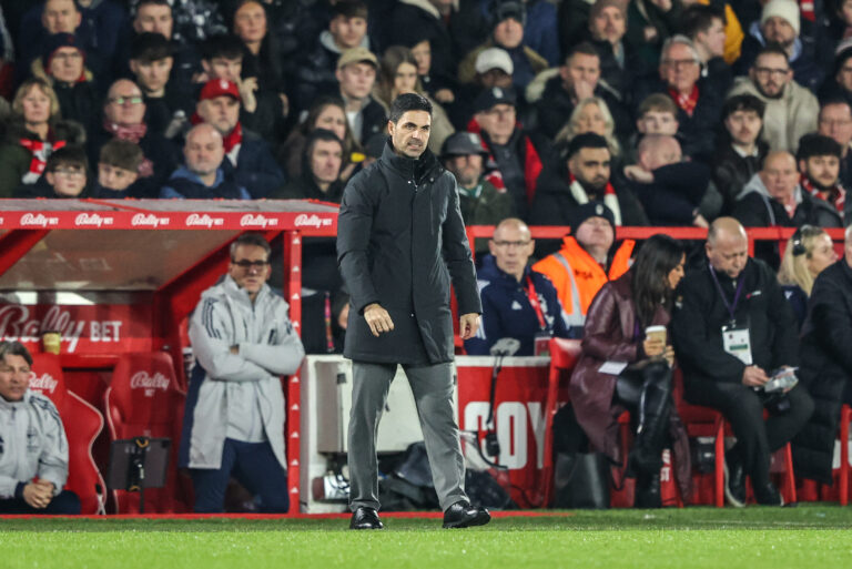 Mikel Arteta manager of Arsenal reacts during the Premier League match Nottingham Forest vs Arsenal at City Ground, Nottingham, United Kingdom, 17th January 2026

(Photo by Alfie Cosgrove/News Images) in Nottingham, United Kingdom on 1/17/2026. (Photo by Alfie Cosgrove/News Images/Sipa USA)
2026.01.17 Nottingham
pilka nozna liga angielska
Nottingham Forest - Arsenal Londyn

Foto News Images/SIPA USA/PressFocus

!!! POLAND ONLY !!!