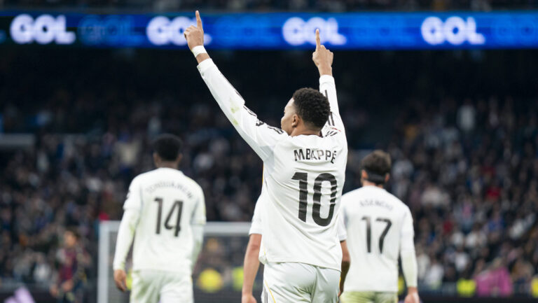 Real Madrid CFÕs Kylian Mbappe celebrates goal during La Liga match. January 17, 2026. (ALTERPHOTOS/Tomas Garrido) - Photo :  Tomas Garrido / Alterphotos / Psnewz / SIPA /00320739_0106//Credit:PSNEWZ/SIPA/2601171857
2026.01.17 Madryt
pilka nozna liga hiszpanska
Real Madryt - Levante UD
Foto PSNEWZ/SIPA/PressFocus

!!! POLAND ONLY !!!