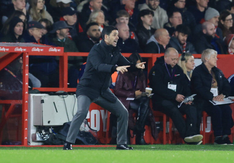 Nottingham, England, 17th January 2026. Mikel Arteta manager of Arsenal reacts on the touchline during the Nottingham Forest vs Arsenal Premier League match at the City Ground, Nottingham. Picture credit should read: Jessica Hornby / Sportimage EDITORIAL USE ONLY. No use with unauthorised audio, video, data, fixture lists, club/league logos or live services. Online in-match use limited to 120 images, no video emulation. No use in betting, games or single club/league/player publications. SPI_034_JH_FOREST_ARSENAL SPI-4459-0034
2026.01.17 Nottingham
pilka nozna liga angielska
Nottingham Forest - Arsenal Londyn

Foto IMAGO/PressFocus

!!! POLAND ONLY !!!