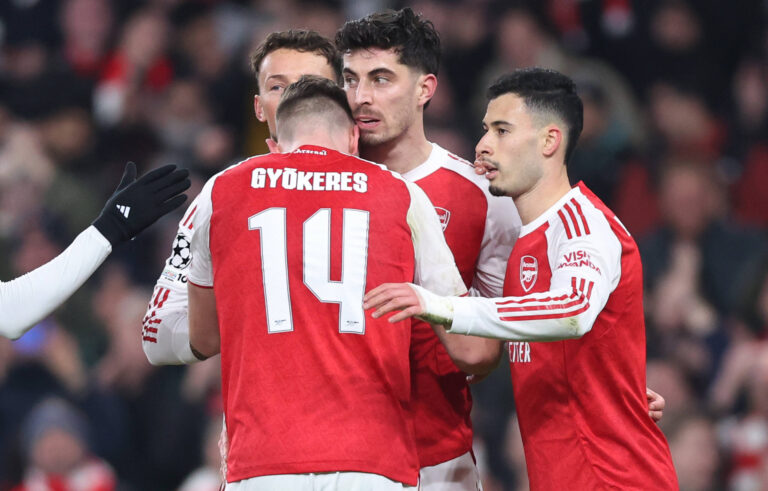 London, England, 28th January 2026. Kai Havertz of Arsenal c celebrates scoring their second goal during the Arsenal vs Kairat Almaty UEFA Champions League match at the Emirates Stadium, London. Picture credit should read: David Klein / Sportimage EDITORIAL USE ONLY. No use with unauthorised audio, video, data, fixture lists, club/league logos or live services. Online in-match use limited to 120 images, no video emulation. No use in betting, games or single club/league/player publications. SPI_029_DK_Arsenal_Alamty SPI-4488-0030
2026.01.28 Londyn
pilka nozna Liga Mistrzow
Arsenal Londyn - Kajrat Almaty
Foto IMAGO/PressFocus

!!! POLAND ONLY !!!