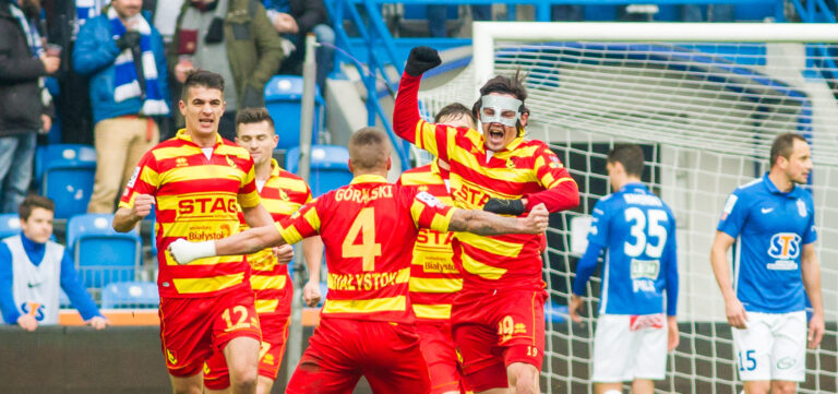 2016.02.28 Poznan
Pilka nozna Ekstraklasa sezon 2015/2016
Lech Poznan - Jagiellonia Bialystok
N/z Igors Tarasovs Jacek Goralski , Piotr Grzelczak gol radosc bramka
Foto Pawel Jaskolka / PressFocus

2016.02.28 Poznan
Football Polish Ekstraklasa season 2015/2016
Lech Poznan - Jagiellonia Bialystok
Credit: Pawel Jaskolka / PressFocus