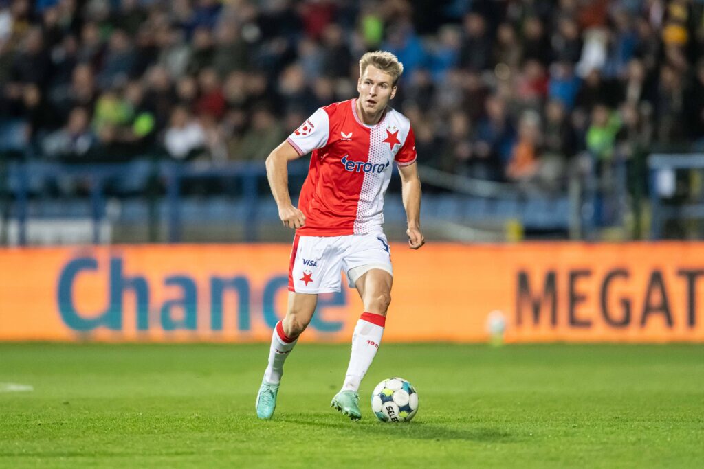 Ondrej Zmrzly with the ball during MOL Cup match, FC Zlin - SK Slavia Prague, 29. october 2025, Stadium Letna, Zlin, Czech republic Copyright: xMICHALxFAJT,ZOSPORTU.SKx FAJ_5773
2025.10.29 Zlin
pilka nozna , Puchar Czech
FC Fastav Zlin - SK Slavia Praga
Foto IMAGO/PressFocus

!!! POLAND ONLY !!!