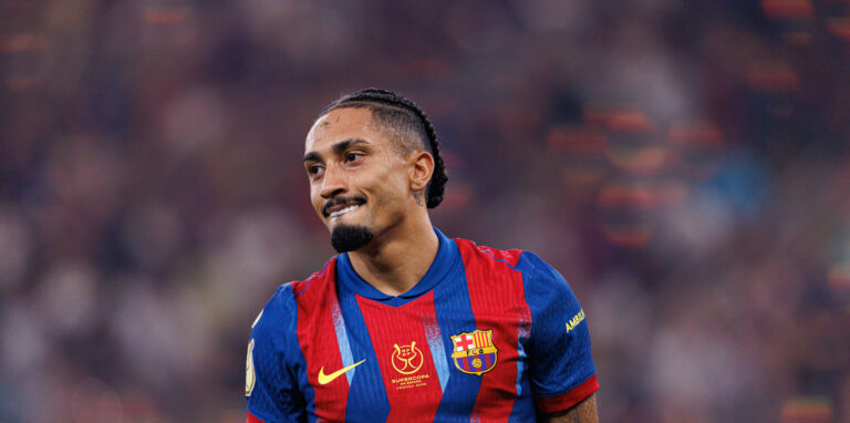 Raphinha seen celebrating after scoring goal during Spanish Supercup Final game between teams of FC Barcelona, Barca and Real Madrid Maciej Rogowski/Ball Raw Images Jeddah King Abdullah Sports City Saudi Arabia Copyright: xMaciejxRogowskix maciejrogowski_barcelona_realmadrid_2526-294
2026.01.11 Dzedda
pilka nozna Superpuchar Hiszpanii
FC Barcelona - Real Madryt
Foto IMAGO/PressFocus

!!! POLAND ONLY !!!