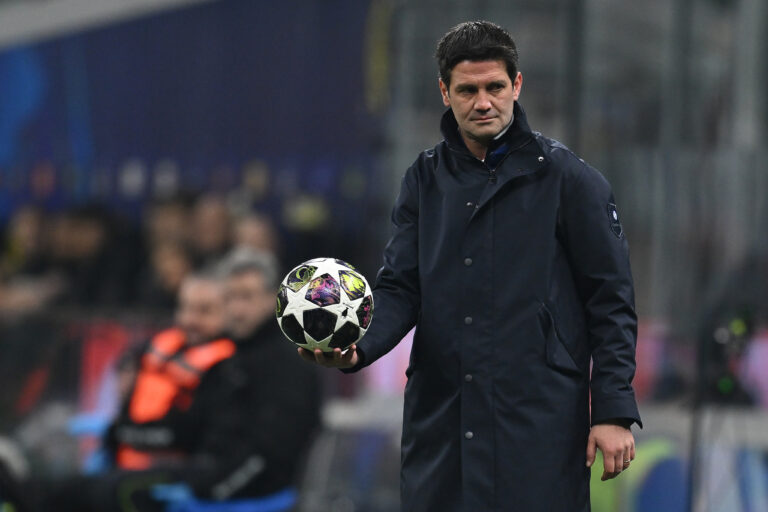 Cristian Chivu coach of F.C. Inter participates in the UEFA Champions League 2025/26 League Knockout Play-off Second Leg match between F.C. Inter and FK Bodo/Glimt at the San Siro Stadium on February 24, 2026 in Milan, Italy. (Photo by Domenico Cippitelli/IPA Sport / ipa-agency.net/IPA/Sipa USA)
2026.02.24 Mediolan
pilka nozna liga mistrzow
Inter Mediolan - FK Bodo/Glimt

Foto IPA/SIPA USA/PressFocus

!!! POLAND ONLY !!!