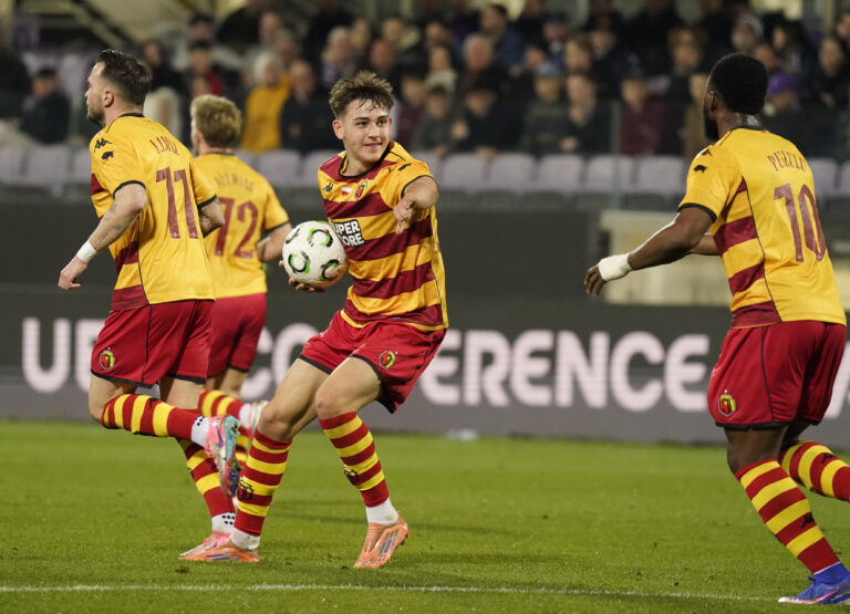 Jagiellonia’s Bartosz Mazurek celebrates after scoring the goal of 0-1 during the UEFA Conference League soccer match between Fiorentina and Jagiellonia at Artemio Franchi stadium in Florence, Italy - Thursday, Febru 26, 2026. (Photo by Marco Bucco/LaPresse )
 (Photo by Marco Bucco/La Presse/Sipa USA)
2026.02.26 Florencja
pilka nozna Liga Konferencji
ACF Fiorentina - Jagiellonia Bialystok
Foto LaPresse/SIPA USA/PressFocus

!!! POLAND ONLY !!!