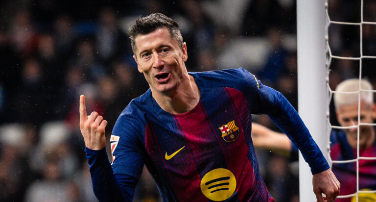 Robert LEWANDOWSKI of Barcelona celebrates his goal during the Spanish championship LaLiga football match between RCD Espanyol and FC Barcelona on 3 January 2026 at RCDE Stadium in Barcelona, Spain (Photo by /Sipa USA)
2026.01.03 Barcelona
pilka nozna liga hiszpanska
RCD Espanyol Barcelona - FC Barcelona
Foto IPA/SIPA USA/PressFocus

!!! POLAND ONLY !!!