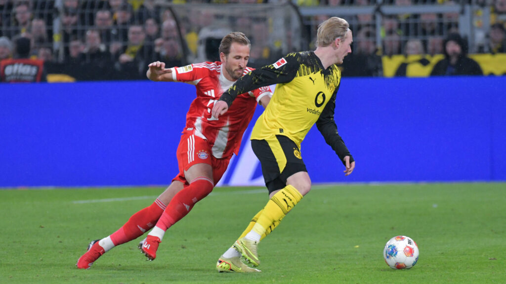 28.02.2026, xblx, Fussball 1.Bundesliga, Borussia Dortmund - FC Bayern Muenchen v.l. Harry Kane FC Bayern Muenchen, Julian Brandt Borussia Dortmund DFL/DFB REGULATIONS PROHIBIT ANY USE OF PHOTOGRAPHS as IMAGE SEQUENCES and/or QUASI-VIDEO Dortmund *** 28 02 2026, xblx, Football 1 Bundesliga, Borussia Dortmund FC Bayern Muenchen v l Harry Kane FC Bayern Muenchen , Julian Brandt Borussia Dortmund DFL DFB REGULATIONS PROHIBIT ANY USE OF PHOTOGRAPHS as IMAGE SEQUENCES and or QUASI VIDEO Dortmund
2026.02.28 Dortmund
pilka nozna , liga niemiecka
Borussia Dortmund - Bayern Monachium
Foto IMAGO/PressFocus

!!! POLAND ONLY !!!