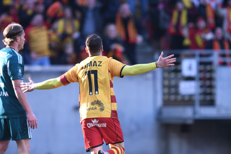 2026.03.01 Bialystok  Pilka nozna PKO Ekstraklasa sezon 2025/2026 23. kolejka rozgrywek Jagiellonia Bialystok (zolto-czerwone) - Legia Warszawa N/z Jesus Imaz cieszy sie z brami dla Jagiellonii Foto Michal Kosc / PressFocus 
2026.03.01 Bialystok Football Polish PKO Ekstraklasa season 2025/2026 Jagiellonia Bialystok - Legia Warszawa Credit Michal Kosc / PressFocus