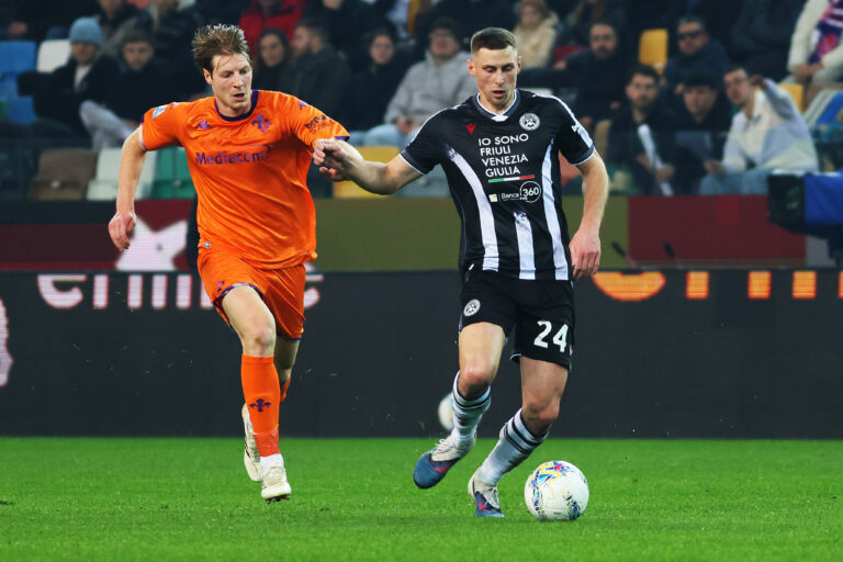 Udinese’s Jakub Piotrowski fights for the ball with Marco brescianini during the Serie A soccer match between Udinese and Fiorentina at the Bluenergy Stadium in Udine, north east Italy - Monday, March 2,2026 sport - soccer (Photo by Andrea Bressanutti/Lapresse) (Photo by Andrea Bressanutti/LaPresse/Sipa USA)
2026.03.02 Udine
pilka nozna liga wloska
Udinese Calcio - ACF Fiorentina
Foto LaPresse/SIPA USA/PressFocus

!!! POLAND ONLY !!!