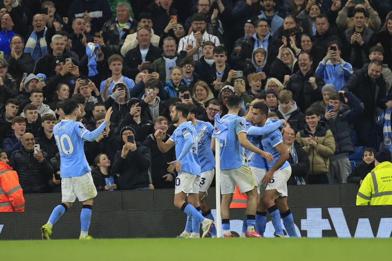 Manchester City v Nottingham Forest, Premier League Rodrigo 16 of Manchester City celebrates scoring to make it 2-1 during the Premier League match between Manchester City and Nottingham Forest at the Etihad Stadium, Manchester, UK on 4 March 2026. Manchester Etihad Stadium Manchester UK Editorial use only DataCo restrictions apply See www.football-dataco.com , Copyright: xConorxMolloyx PSI-23834-0040
2026.03.04 Manchester
pilka nozna , liga angielska
Manchester City - Nottingham Forest
Foto IMAGO/PressFocus

!!! POLAND ONLY !!!