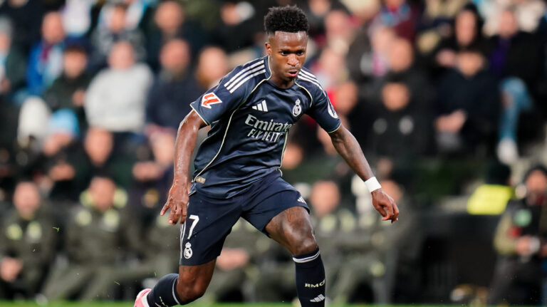 Vinicius Junior of Real Madrid during the La Liga EA Sports match between RC Celta and Real Madrid played at Abanca Balaidos Stadium on March 6, 2026 in Vigo, Spain.(Photo by Pedro Mina / PRESSINPHOTO)
2026.03.06 Vigo
pilka nozna liga hiszpanska
Celta Vigo - Real Madryt
Foto pressinphoto/SIPA USA/PressFocus

!!! POLAND ONLY !!!