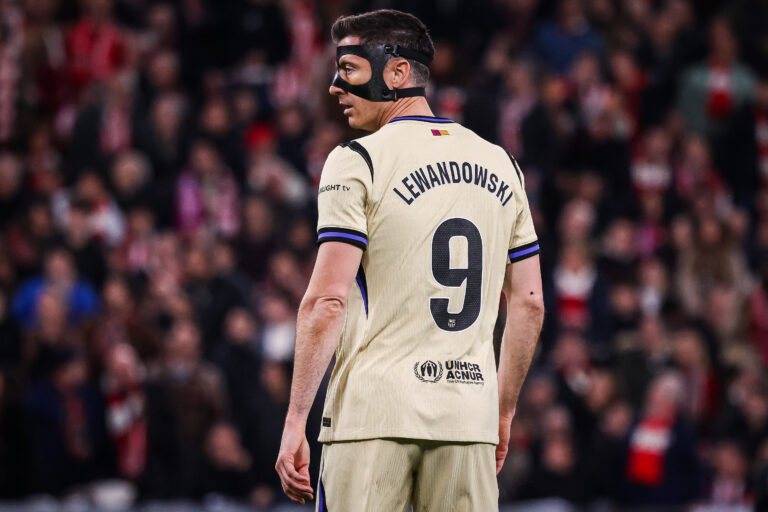 Robert LEWANDOWSKI of Barcelona during the Spanish championship LaLiga football match between Athletic Club and FC Barcelona on 7 March 2026 at San Mames stadium in Bilbao, Spain (Photo by /Sipa USA)
2026.03.07 Bilbao
pilka nozna liga hiszpanska
Athletic Bilbao - FC Barcelona
Foto IPA/SIPA USA/PressFocus

!!! POLAND ONLY !!!