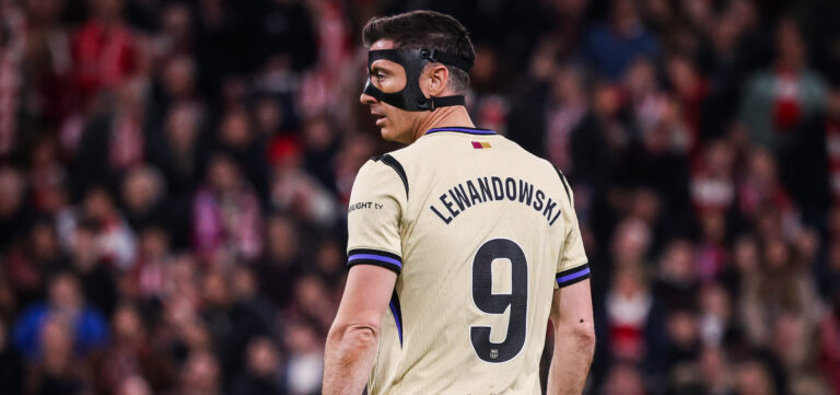 Robert LEWANDOWSKI of Barcelona during the Spanish championship LaLiga football match between Athletic Club and FC Barcelona on 7 March 2026 at San Mames stadium in Bilbao, Spain (Photo by /Sipa USA)
2026.03.07 Bilbao
pilka nozna liga hiszpanska
Athletic Bilbao - FC Barcelona
Foto IPA/SIPA USA/PressFocus

!!! POLAND ONLY !!!