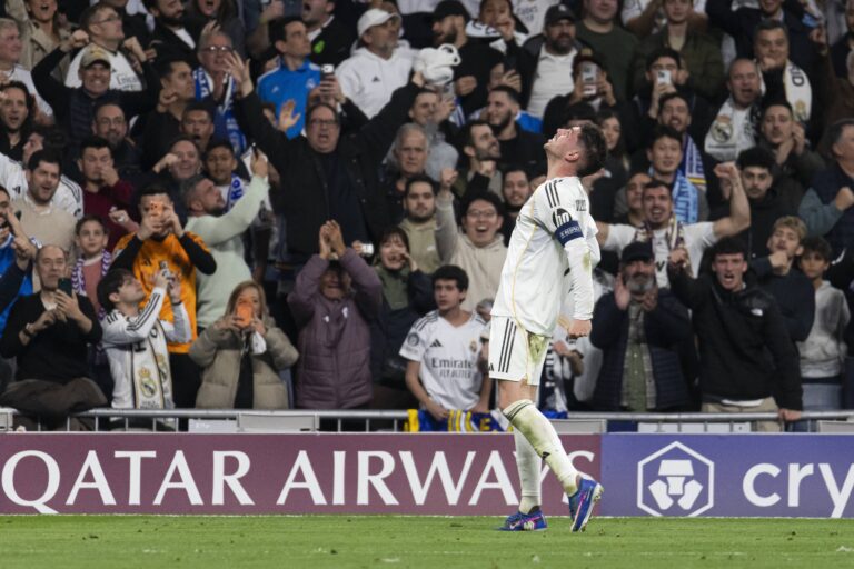 UEFA Champions League soccer match Real Madrid vs Manchester City at Santiago Bernabeu stadium in Madrid, Spain. 11 March 2026
Valverde celebrates a goal

(Photo by Cordon Press/Sipa USA)
2026.03.11 Madryt
pilka nozna liga mistrzow
Real Madryt - Manchester City
Foto Cordon Press/SIPA USA/PressFocus

!!! POLAND ONLY !!!
