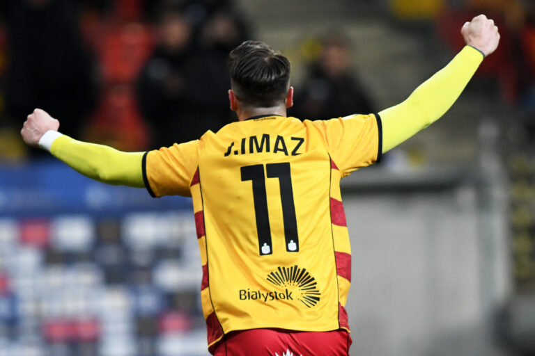 2026.03.17 Bialystok Pilka nozna PKO Ekstraklasa sezon 2025/2026 Zalegly mecz 16. kolejki rozgrywek Jagiellonia Bialystok (zolto-czerwone) - GKS Katowice N/z Jesus Imaz cieszy sie z gola dla Jagiellonii Foto Michal Kosc / PressFocus 
2026.03.17 BialystokBialystok Football Polish PKO Ekstraklasa season 2025/2026 Jagiellonia Bialystok - GKS Katowice Credit Michal Kosc / PressFocus