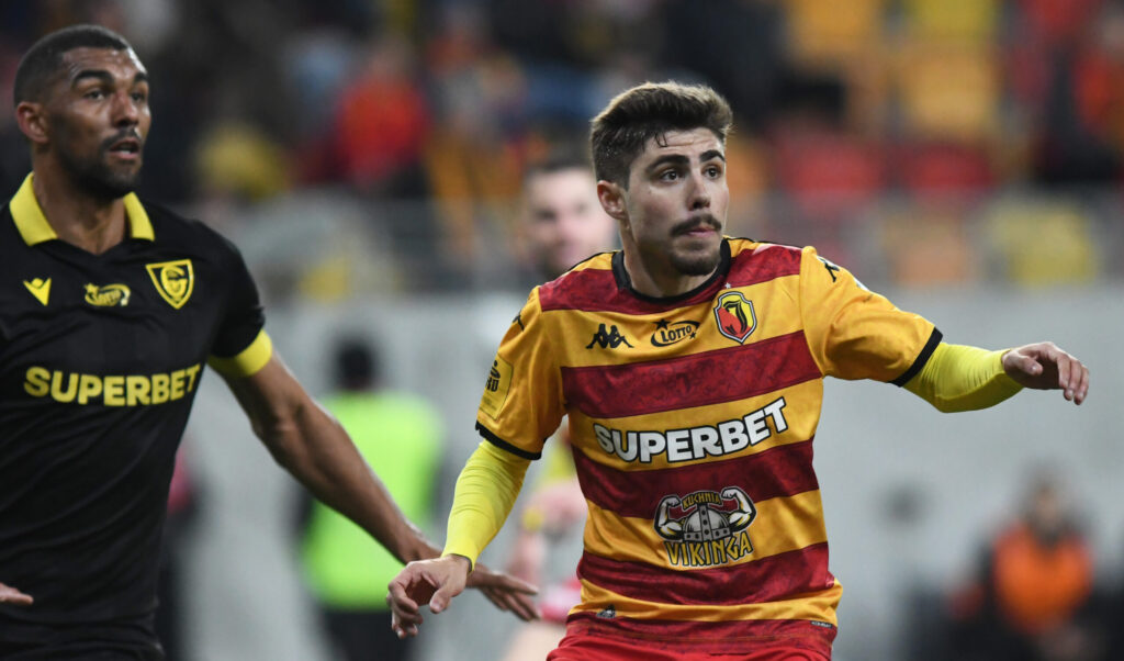 2026.03.17 Bialystok Pilka nozna PKO Ekstraklasa sezon 2025/2026 Zalegly mecz 16. kolejki rozgrywek Jagiellonia Bialystok (zolto-czerwone) - GKS Katowice N/z (L-P) Lukas Klemenz Alejandro Pozo Foto Michal Kosc / PressFocus 
2026.03.17 BialystokBialystok Football Polish PKO Ekstraklasa season 2025/2026 Jagiellonia Bialystok - GKS Katowice Credit Michal Kosc / PressFocus