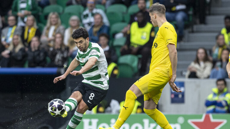 Pedro Goncalves 8 of Sporting CP shoots the ball during the UEFA Champions League match between Sporting CP vs FK Bodo/Glimt at Estadio Jose Alvalade on March 17th,2026 (Photo by Joao Bravo/Sports Press Photo) (Photo by Joao Bravo/Sports Press Photo/Sipa USA)
2026.03.17 Lizbona
pilka nozna liga mistrzow
Sporting Lizbona - FK Bodo/Glimt
Foto SPP/SIPA USA/PressFocus

!!! POLAND ONLY !!!