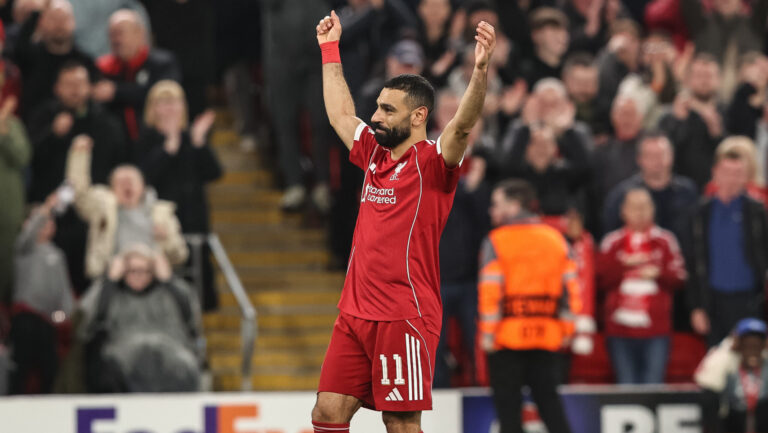 Mohamed Salah of Liverpool celebrates his goal to make it 4-0 and notches up his 50th Champions League goal during the UEFA Champions League last 16 second leg match Liverpool vs Galatasaray at Anfield, Liverpool, United Kingdom on 18 March 2026

(Photo by Alfie Cosgrove/News Images) in Liverpool, United Kingdom on 3/18/2026. (Photo by Alfie Cosgrove/News Images/Sipa USA)
2026.03.18 Liverpool
pilka nozna liga mistrzow
Liverpool FC - Galatasaray Stambul

Foto News Images/SIPA USA/PressFocus

!!! POLAND ONLY !!!