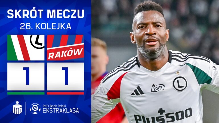SKRÓT MECZU: Legia Warszawa 1:1 Raków Częstochowa