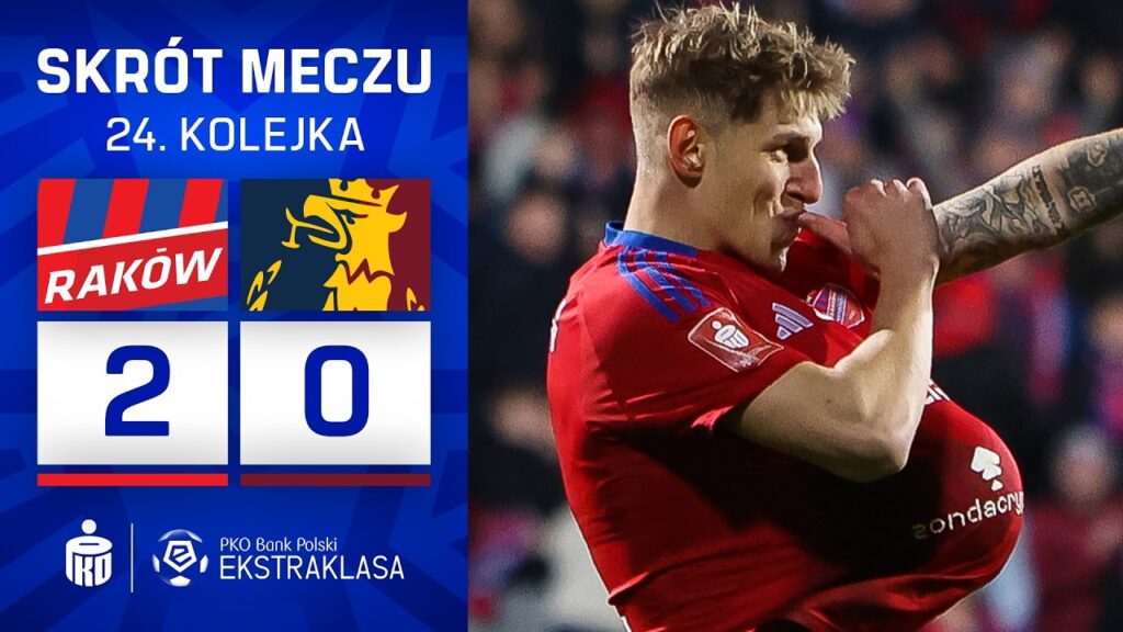 SKRÓT MECZU: Raków Częstochowa 2:0 Pogoń Szczecin
