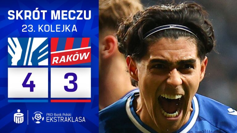 SKRÓT MECZU: Lech Poznań 4:3 Raków Częstochowa